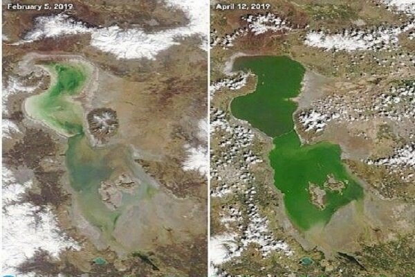 پایش ۴۳ ساله نوسانات دریاچه ارومیه با تصاویر ماهواره ای